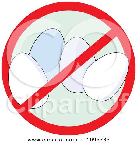 Clipart Restricted Symbol Over Eggs - Royalty Free Vector Illustration by Maria Bell