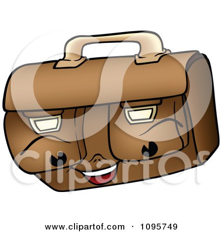 Clipart Happy Brown Bag - Royalty Free Vector Illustration by dero