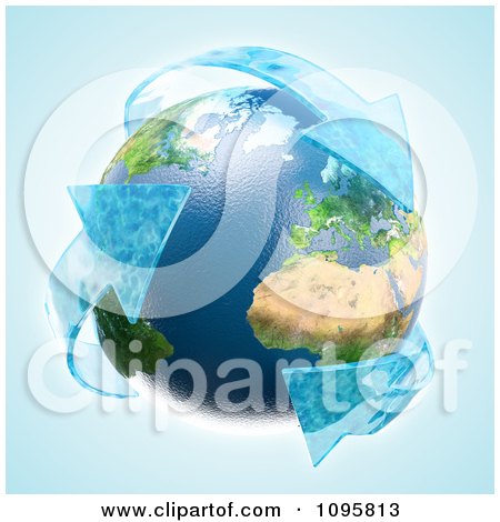 3d Earth With Recycle Water Arrows Posters, Art Prints