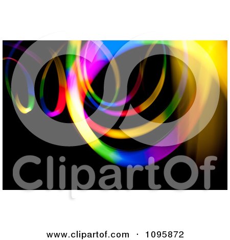 Clipart Colorful Light Circling On Black - Royalty Free CGI Illustration by Arena Creative