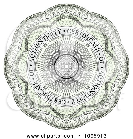 Clipart Circular Certificate Of Authenticity Guilloche Seal - Royalty Free Vector Illustration by stockillustrations