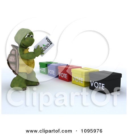 Clipart 3d Tortoise Voting - Royalty Free CGI Illustration by KJ Pargeter