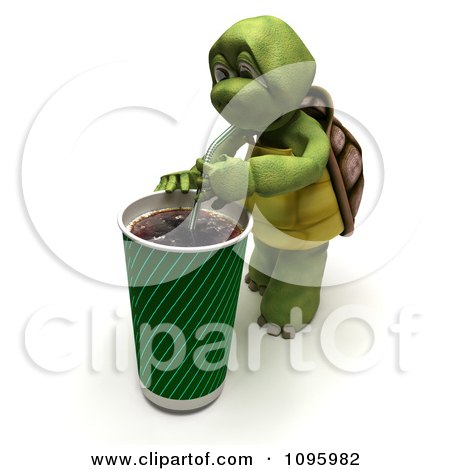 Clipart 3d Tortoise Drinking A Large Cola Soft Drink - Royalty Free CGI Illustration by KJ Pargeter