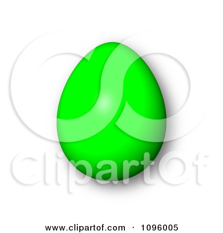 Clipart 3d Green Easter Egg And Shadow - Royalty Free CGI Illustration by oboy