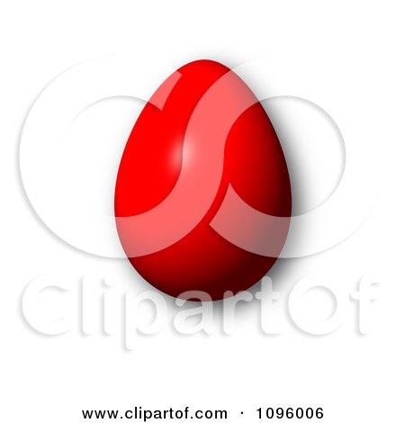 Clipart 3d Red Easter Egg And Shadow - Royalty Free CGI Illustration by oboy