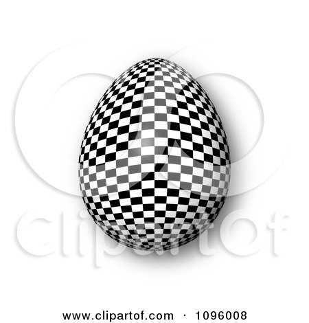 Clipart 3d Checkered Easter Egg And Shadow - Royalty Free CGI Illustration by oboy