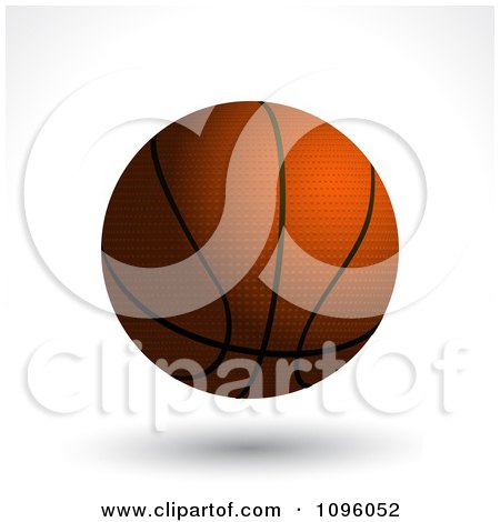 Clipart 3d Floating Basketball With Black Lines And A Shadow - Royalty Free Vector Illustration by elaineitalia