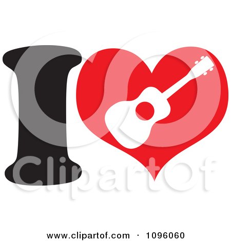 Clipart I Heart Ukulele - Royalty Free Vector Illustration by Maria Bell