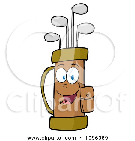 Clipart Happy Golf Bag Full Of Clubs - Royalty Free Vector Illustration by Hit Toon