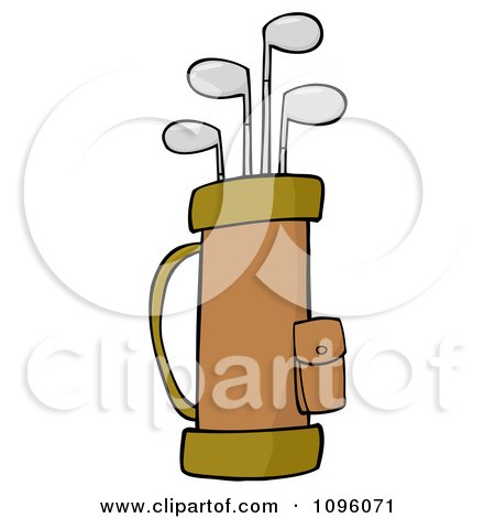Clipart Golf Bag Full Of Clubs - Royalty Free Vector Illustration by Hit Toon