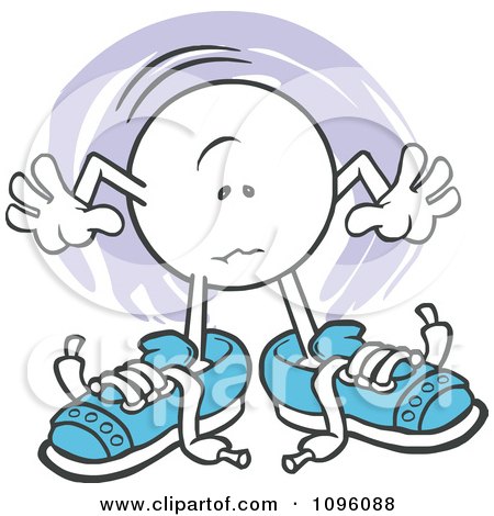 Clipart Moodie Character With Big Shoes To Fill - Royalty Free Vector Illustration by Johnny Sajem