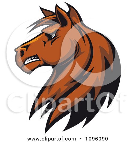 Clipart Brown Stallion Head - Royalty Free Vector Illustration by Vector Tradition SM