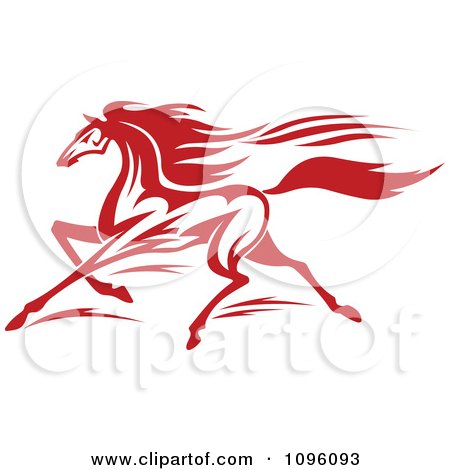 Clipart Red Racing Horse Running - Royalty Free Vector Illustration by Vector Tradition SM