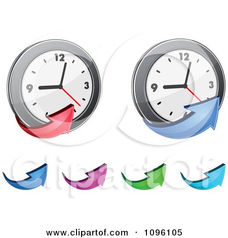 Clipart Arrows And Clocks - Royalty Free Vector Illustration by Vector Tradition SM