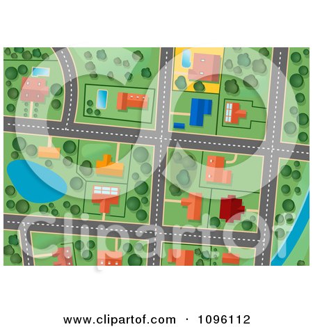 Clipart Residential Gps Street Map 1 - Royalty Free Vector Illustration by Vector Tradition SM