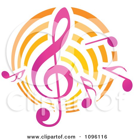 Clipart Music Notes And Clef - Royalty Free Vector Illustration by Vector Tradition SM
