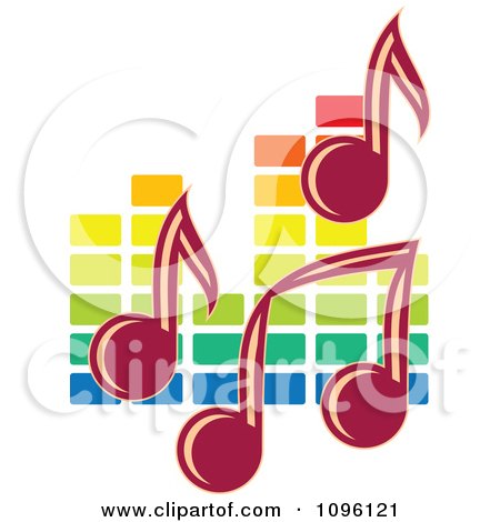 Clipart Music Notes And Colorful Equalizer - Royalty Free Vector Illustration by Vector Tradition SM