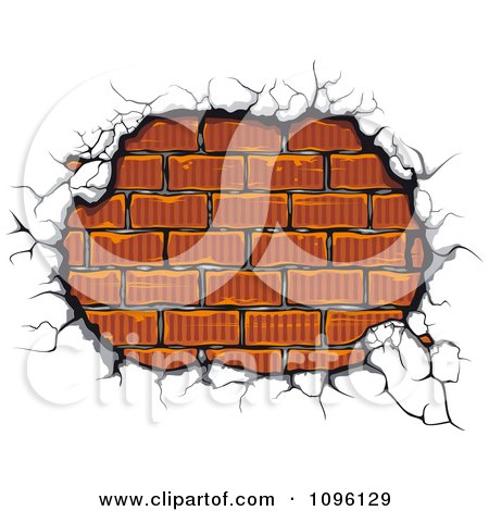 Clipart Exposed Brick Wall And Cracking Cement - Royalty Free Vector Illustration by Vector Tradition SM
