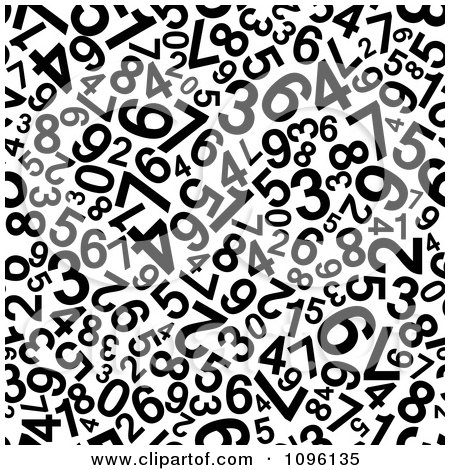 Clipart Black And White Numbers Background - Royalty Free Vector ...
