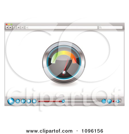 Clipart Web Browser With An Internet Speed Tester And Media Icons - Royalty Free Vector Illustration by michaeltravers