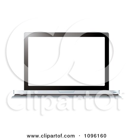Clipart Blank White Screen On A 3d Laptop Computer - Royalty Free Vector Illustration by michaeltravers