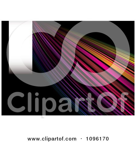 Clipart Rainbow Swoosh On Black With White Copyspace - Royalty Free Vector Illustration by michaeltravers