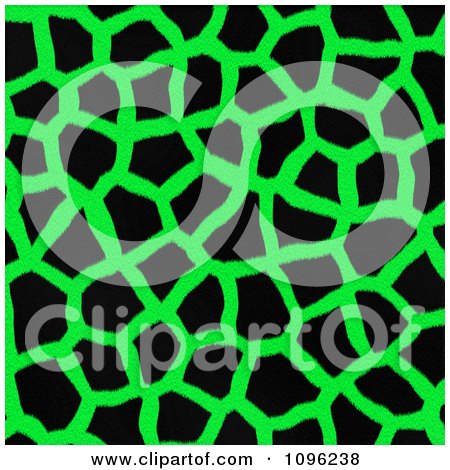 Clipart Background Pattern Of Giraffe Markings On Neon Green - Royalty Free Illustration by KJ Pargeter
