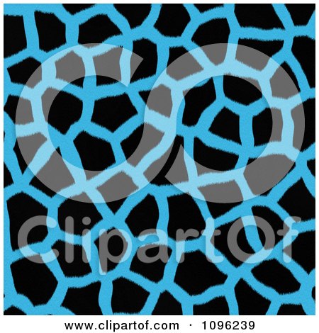 Clipart Background Pattern Of Giraffe Markings On Neon Blue - Royalty Free Illustration by KJ Pargeter