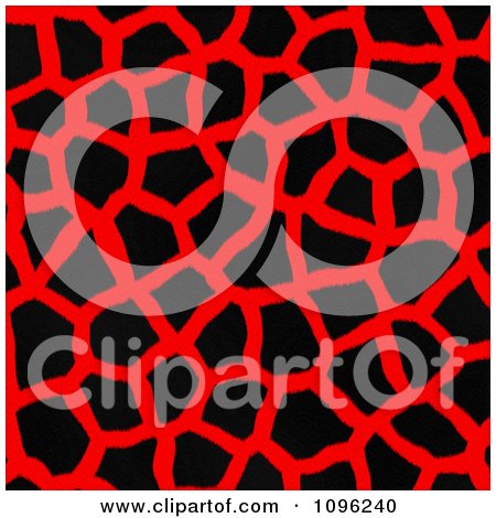 Clipart Background Pattern Of Giraffe Markings On Neon Red - Royalty Free Illustration by KJ Pargeter