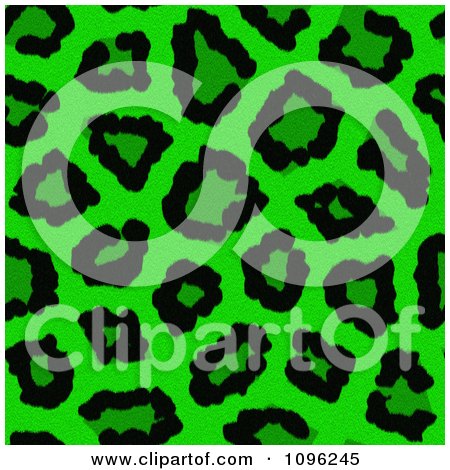Clipart Background Pattern Of Neon Green Leopard Print - Royalty Free Illustration by KJ Pargeter