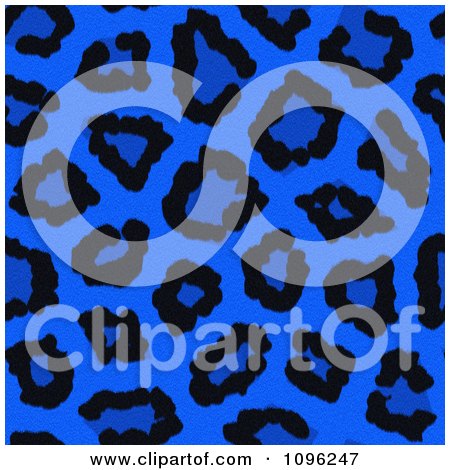 Clipart Background Pattern Of Neon Blue Leopard Print - Royalty Free Illustration by KJ Pargeter