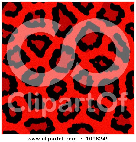 Clipart Background Pattern Of Neon Red Leopard Print - Royalty Free Illustration by KJ Pargeter