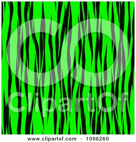 Clipart Background Pattern Of Tiger Stripes On Neon Green - Royalty Free Illustration by KJ Pargeter