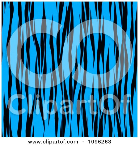 Clipart Background Pattern Of Tiger Stripes On Neon Blue - Royalty Free Illustration by KJ Pargeter