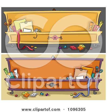 Clipart Arts And Crafts Chest Website Banners - Royalty Free Vector Illustration by BNP Design Studio