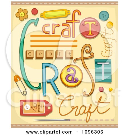 Clipart Arts And Crafts Text And Items - Royalty Free Vector Illustration by BNP Design Studio