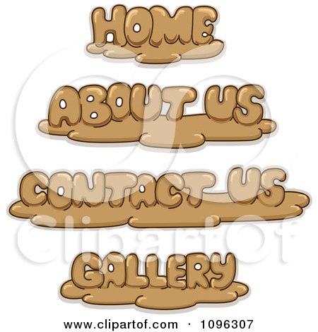 Clipart Clay Home About Us Contact Us And Gallery Website Icons - Royalty Free Vector Illustration by BNP Design Studio