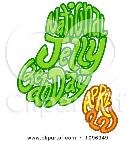 Clipart National Jelly Bean Day April Text In The Shape Of Beans - Royalty Free Vector Illustration by BNP Design Studio
