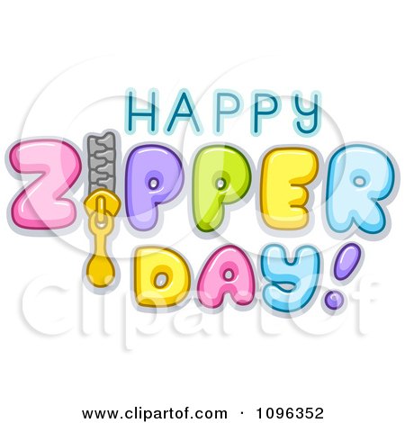 Clipart Colorful Happy Zipper Day Text - Royalty Free Vector Illustration by BNP Design Studio