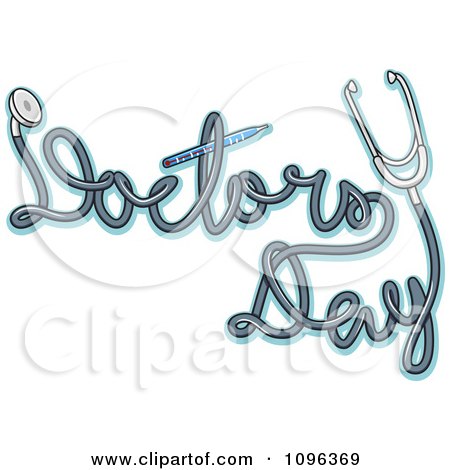 Clipart Stethoscope Cord Spelling Doctors Day - Royalty Free Vector Illustration by BNP Design Studio
