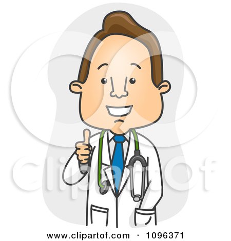 Clipart Happy Male Doctor Or Veterinarian Holding A Thumb Up - Royalty Free Vector Illustration by BNP Design Studio