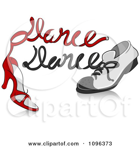 Clipart Red Heel And Mans Dancing Shoes - Royalty Free Vector Illustration by BNP Design Studio