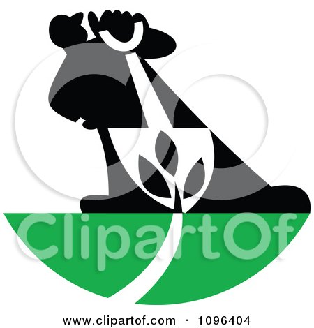 Clipart Male Gardener Or Landscaper Standing With A Shovel And Digging Up A Plant - Royalty Free Vector Illustration by patrimonio