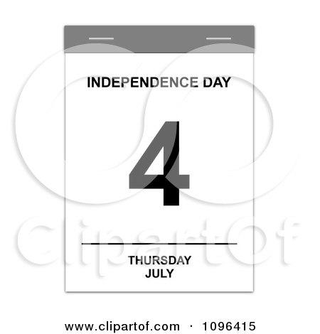 Clipart Thursday July 4th Independence Day Calendar - Royalty Free Illustration by oboy