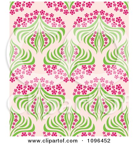Clipart Seamless Floral Kaleidoscope Background Pattern 3 - Royalty Free Vector Illustration by Cherie Reve