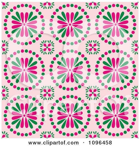 Clipart Seamless Floral Kaleidoscope Background Pattern 2 - Royalty Free Vector Illustration by Cherie Reve