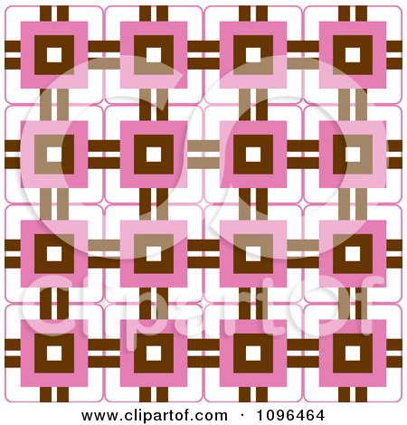 Clipart Seamless Pink Brown And White Background Pattern - Royalty Free Vector Illustration by Cherie Reve