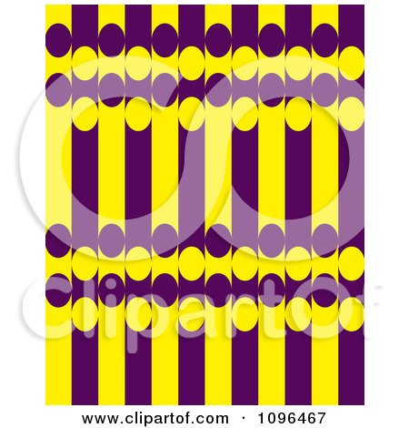 Clipart Seamless Purple And Yellow Stripe And Circle Background Pattern - Royalty Free Vector Illustration by Cherie Reve