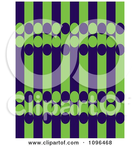 Clipart Seamless Blue And Green Stripe And Circle Background Pattern - Royalty Free Vector Illustration by Cherie Reve