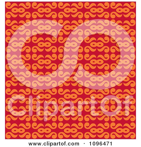 Clipart Seamless Orange And Red Swirl Background Pattern - Royalty Free Vector Illustration by Cherie Reve